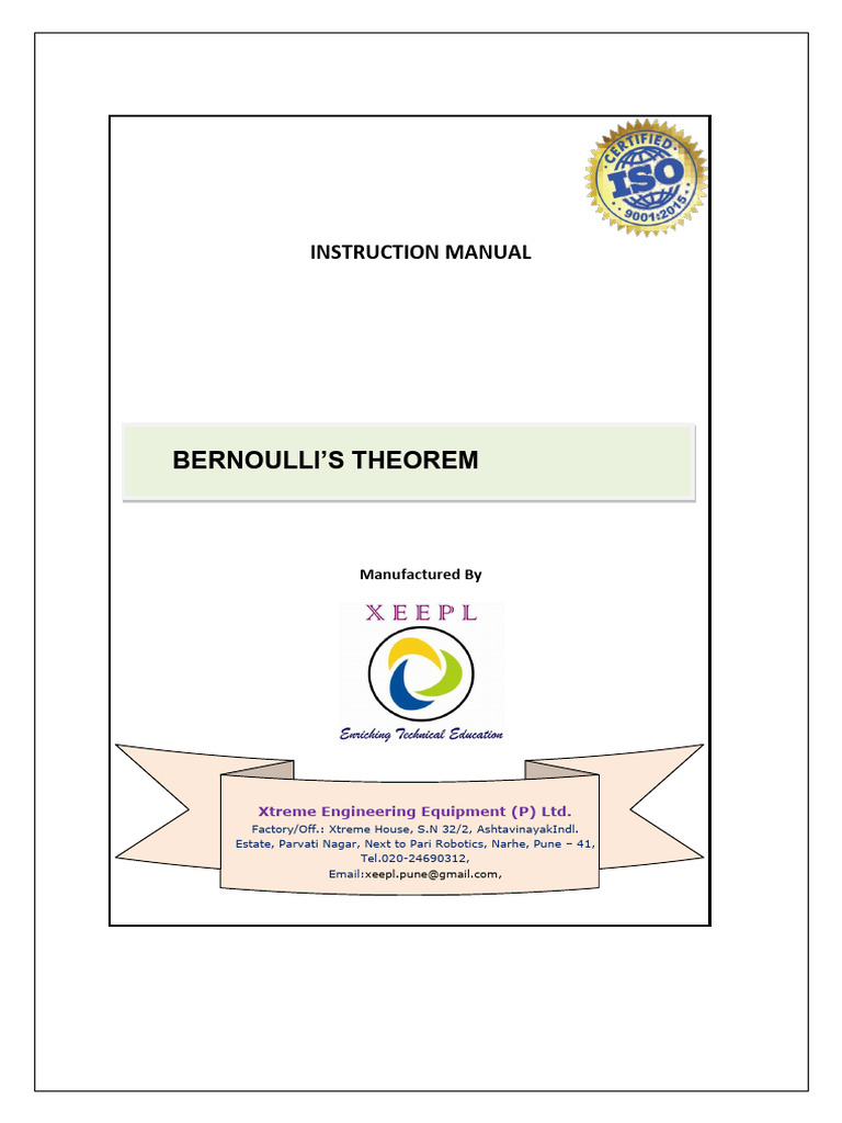 Bernoullis Thm. | PDF | Pressure | Fluid Dynamics