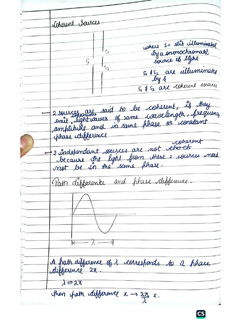 Interference Notes Phy | PDF
