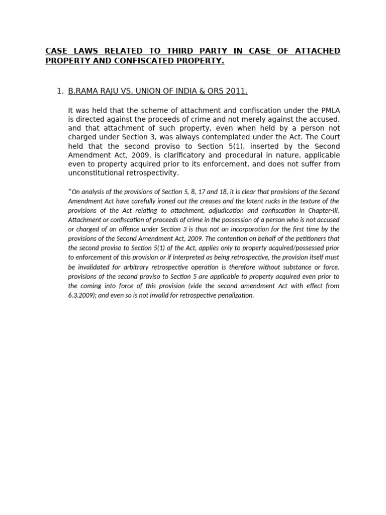 Third Party Property Attachment Case Law | PDF