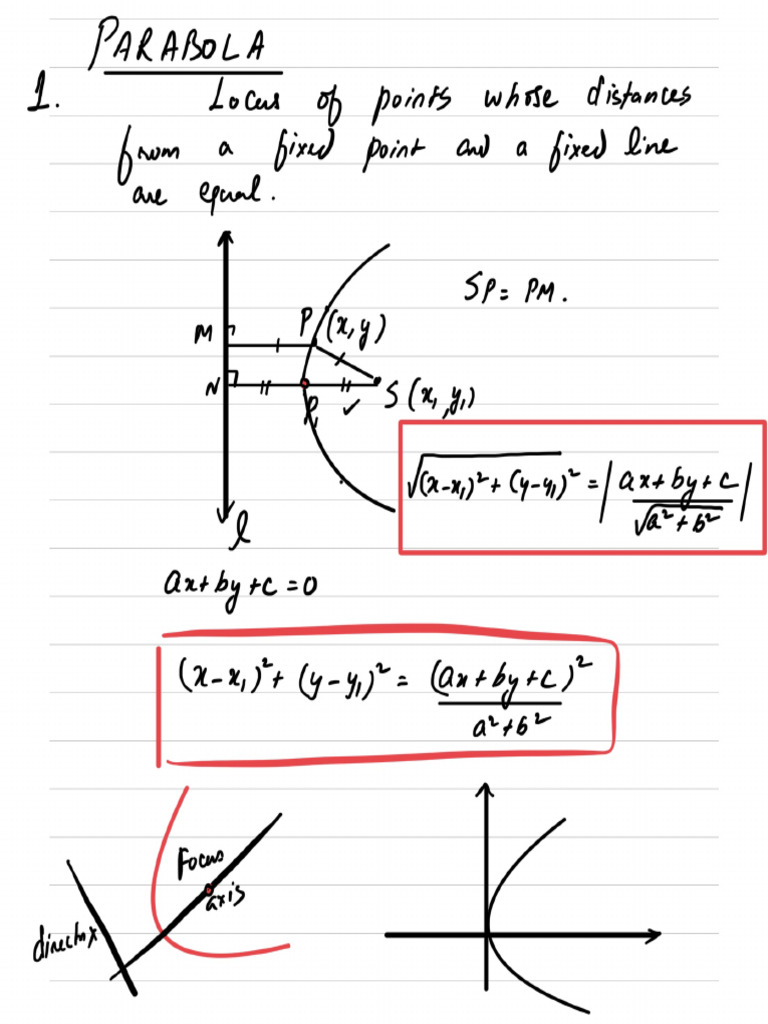 Parabola Notes - SN | PDF