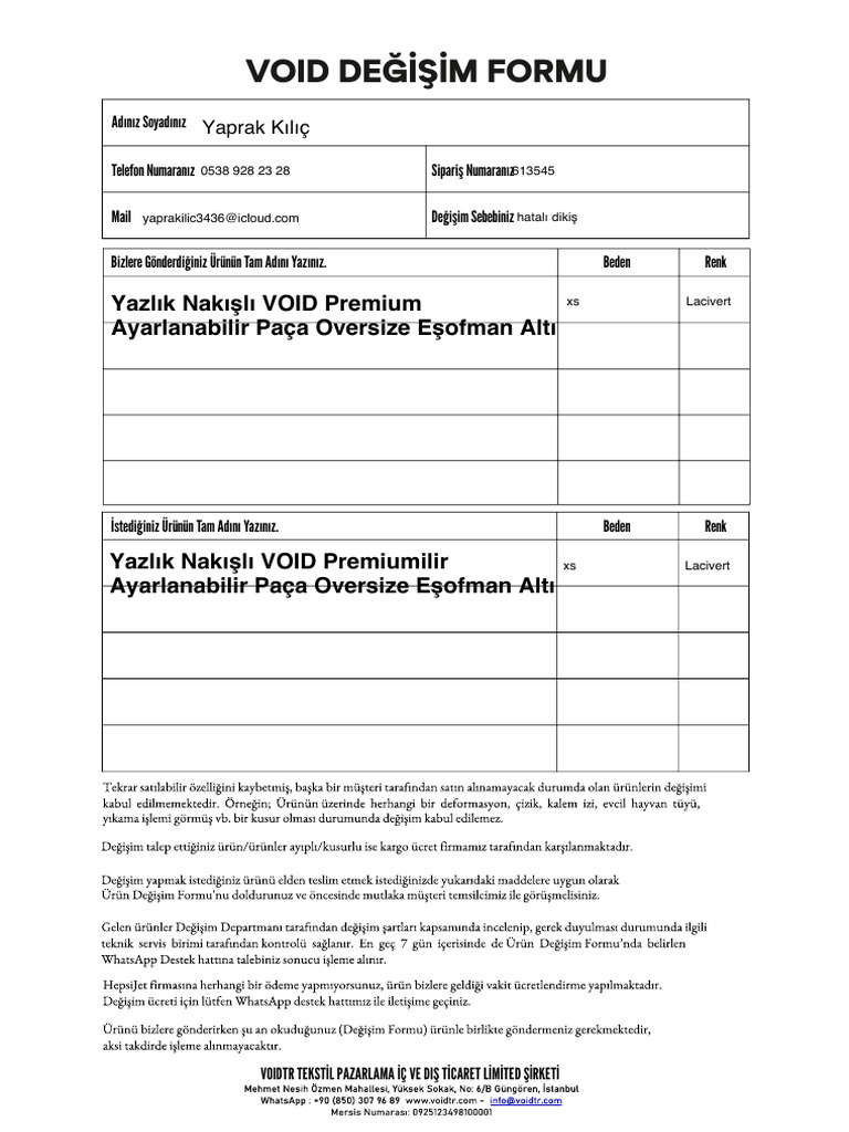 Void Iade | PDF