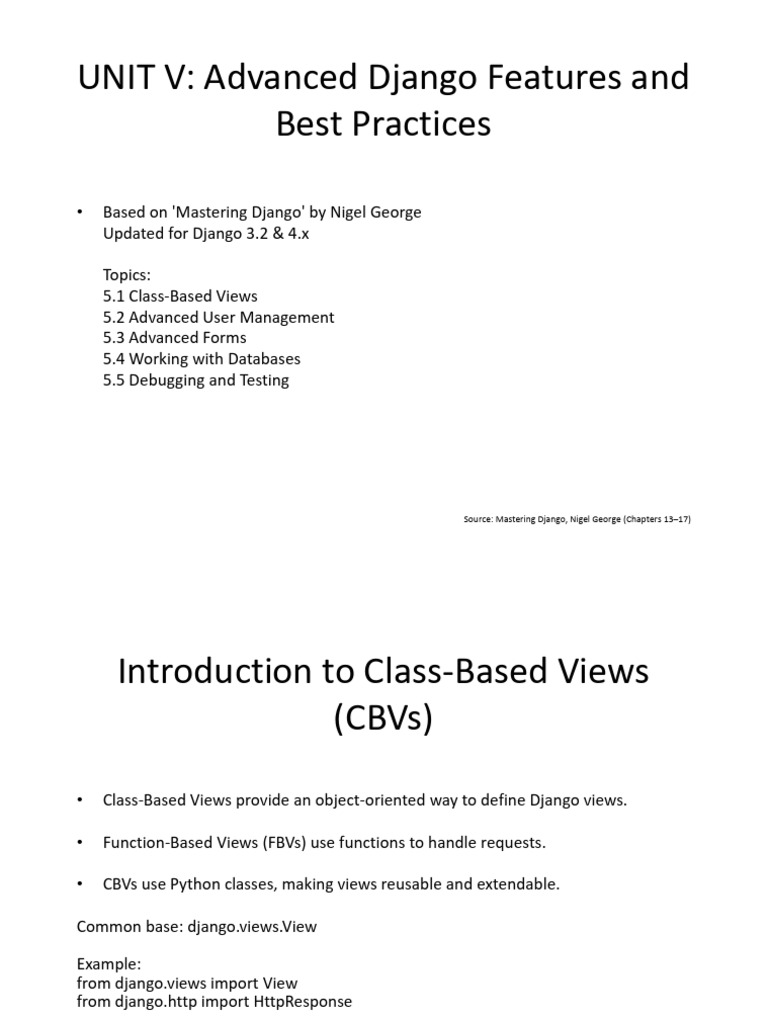 Unit 5 Django | PDF | Postgre Sql | Class (Computer Programming)
