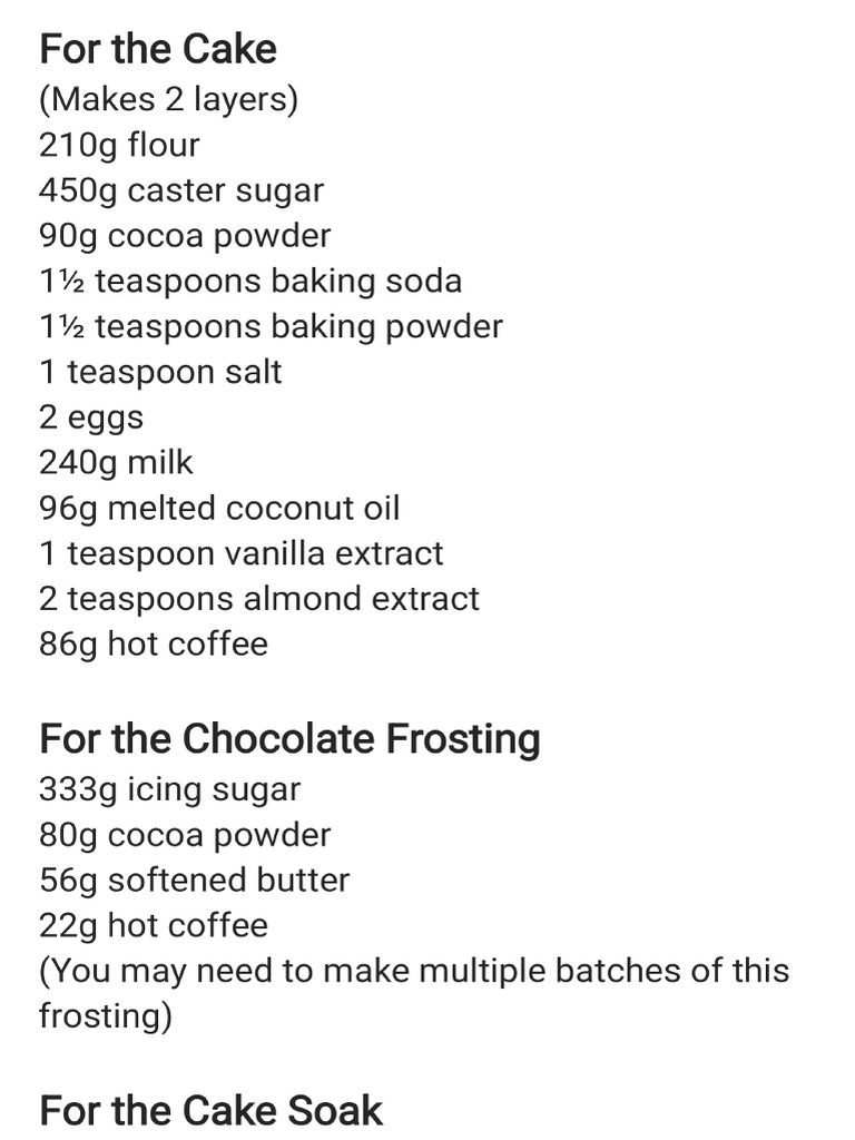 Chocolate Cake Recipe | PDF