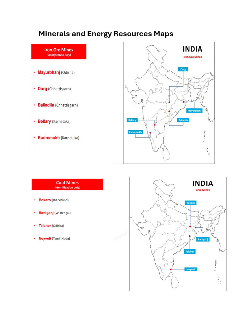 India’s Minerals and Energy Resources Map | PDF