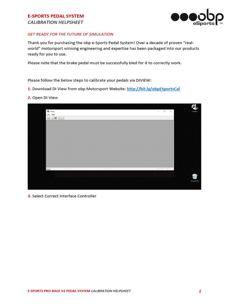 E-Sports Pro-Race V2 Calibration Guide | PDF