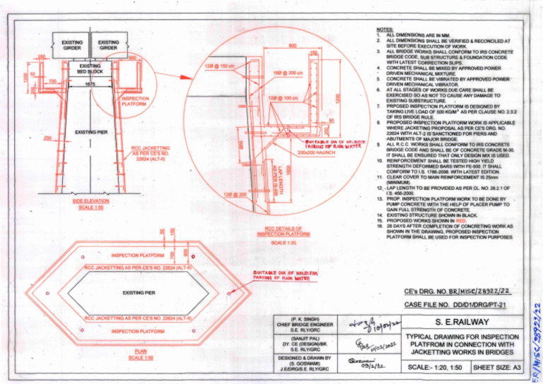 RCC Jacketting Inspection Platform Details | PDF | Concrete ...