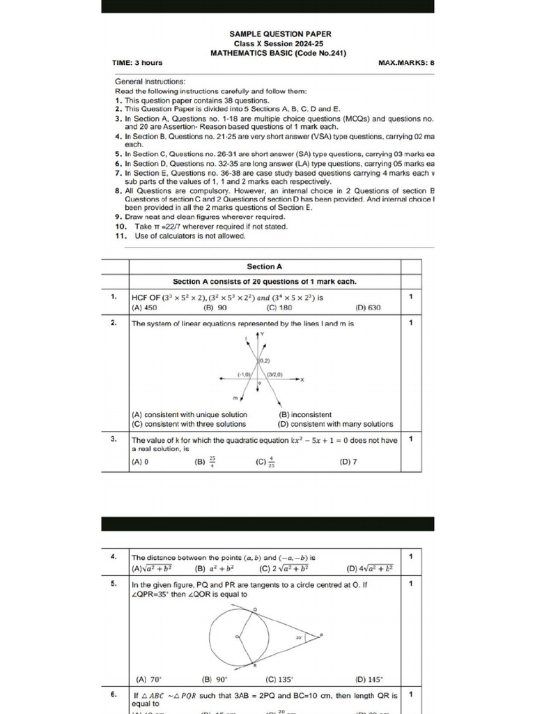Class 10 Maths Set 2 | PDF