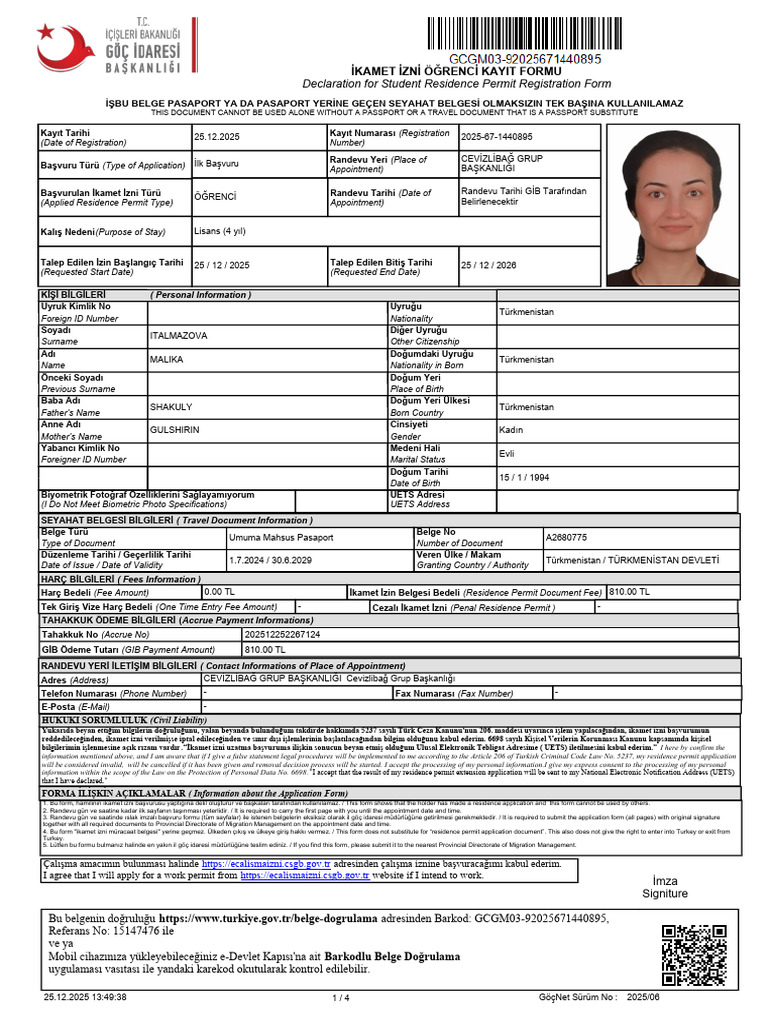 Basvuru Formu-Application Form | PDF
