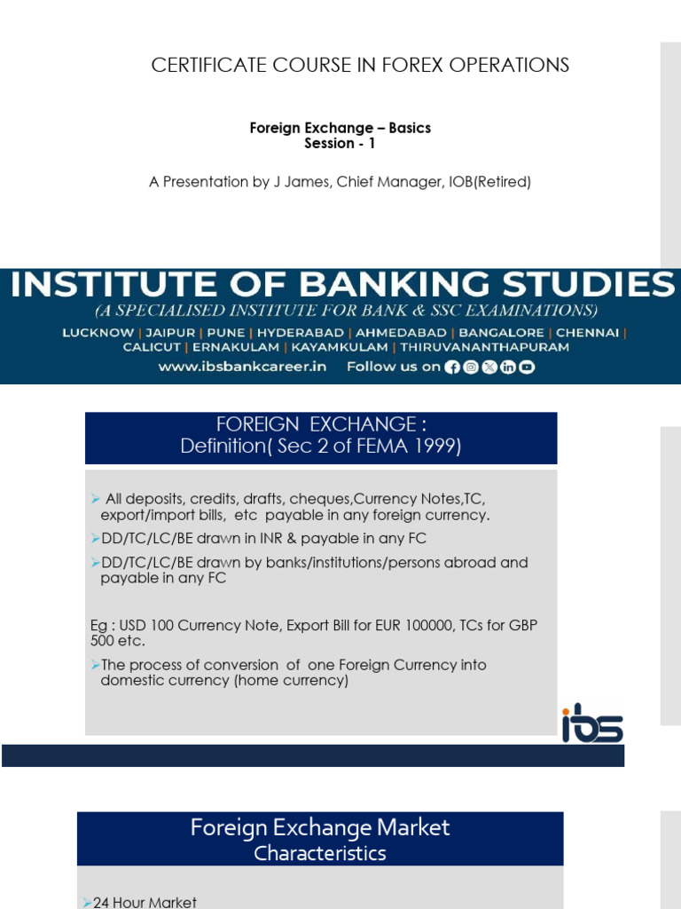FOREX Session 1 | PDF | Exchange Rate | Foreign Exchange Market