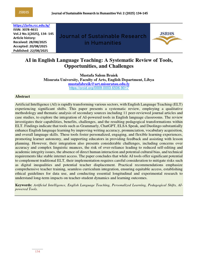 AI Tools in English Language Teaching | PDF | Intelligence (AI ...