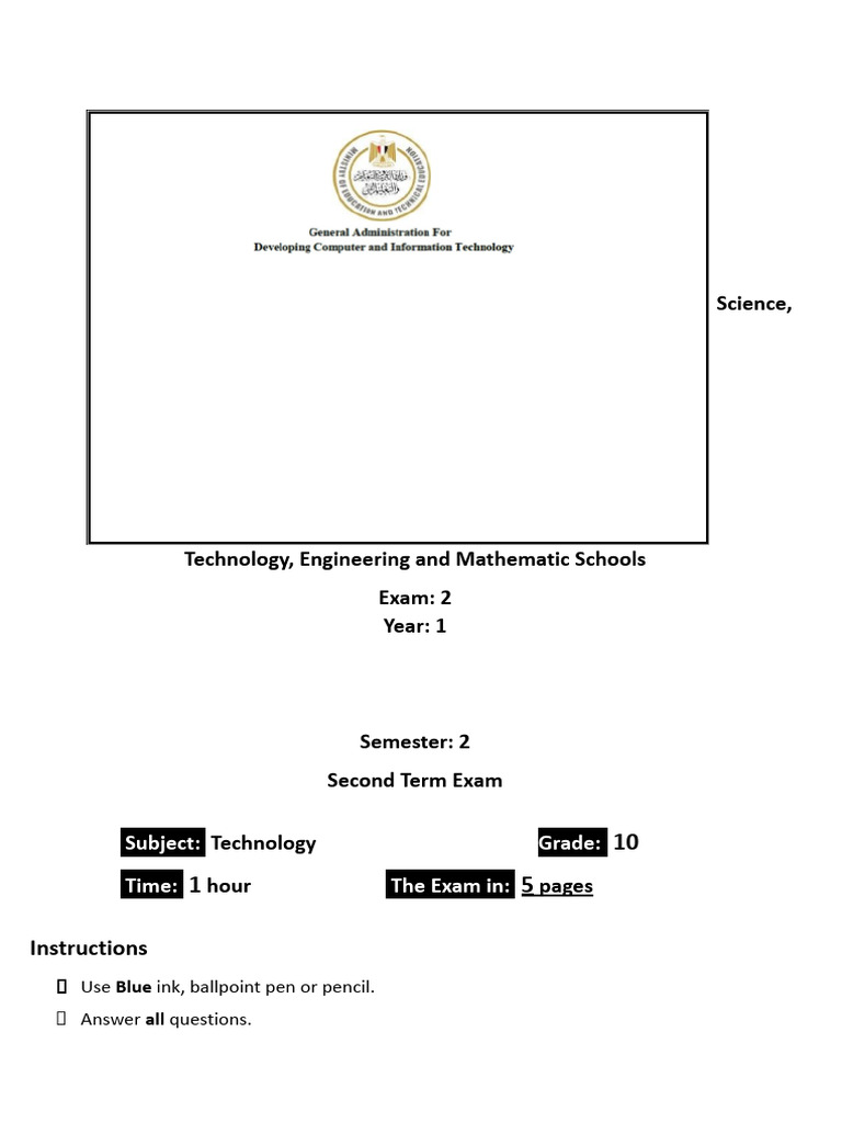 Grade 10 Technology Exam Paper | PDF | Python (Programming Language ...