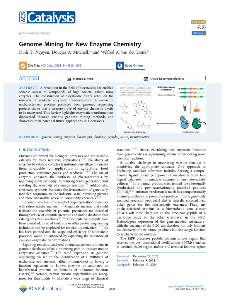 Genome Mining for Enzyme Discovery | PDF | Enzyme | Amino Acid