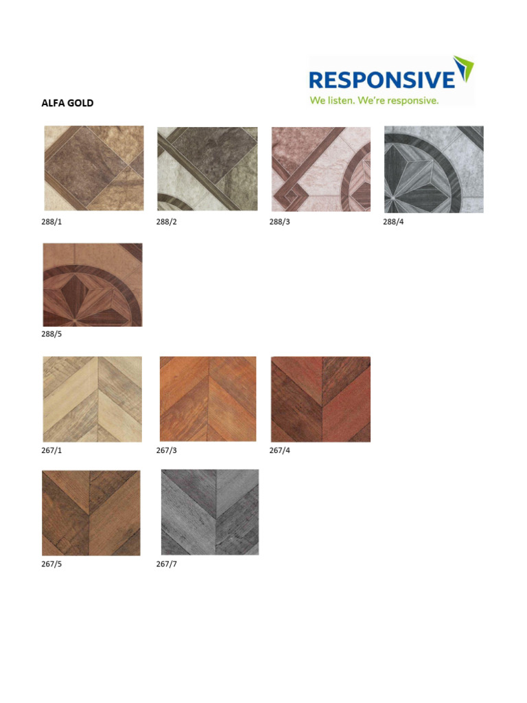 Alfa Gold Printed Flooring Collection | PDF