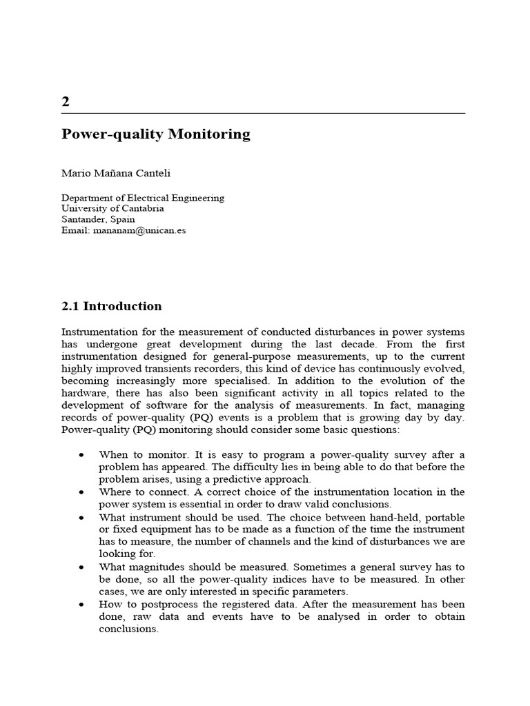 Power Quality Monitoring Techniques | PDF | Spectral Density | Filter ...