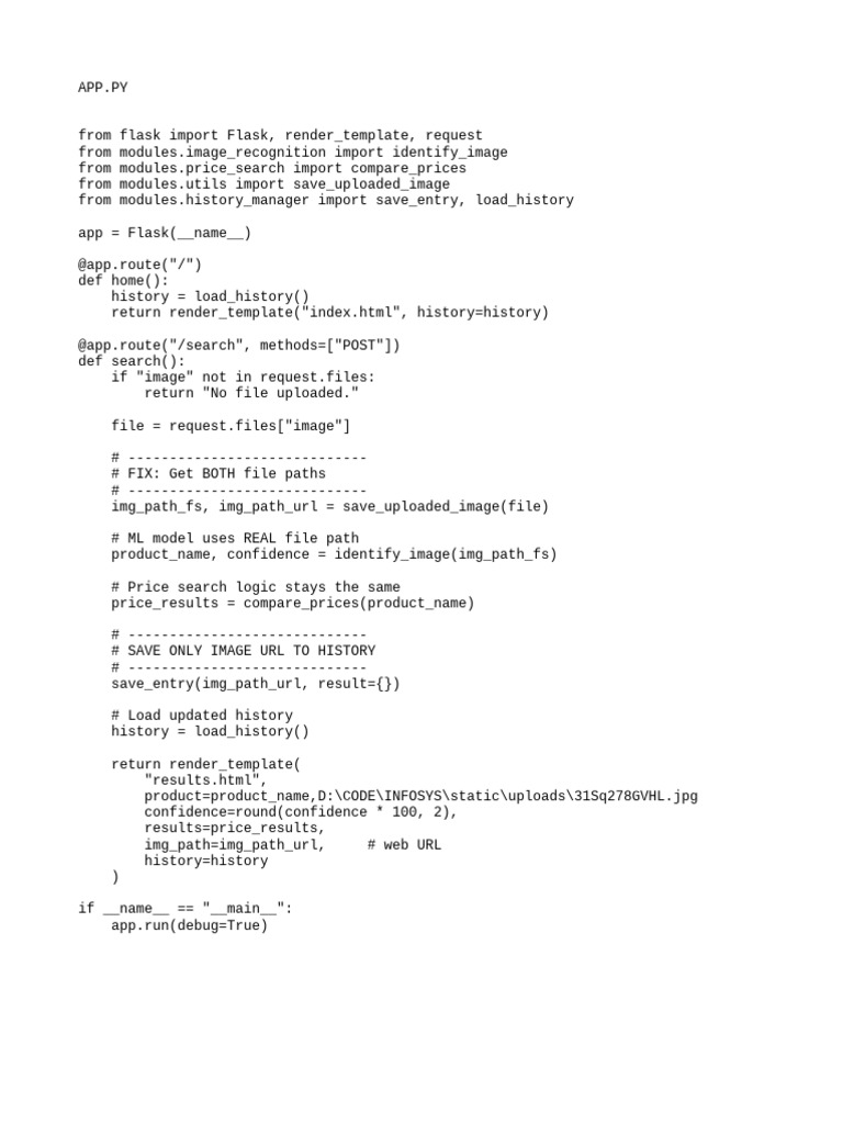 Image Recognition Price Comparison App | PDF | System Software ...