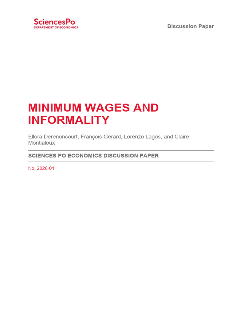 Minimum Wages and Informal Labor in Brazil | PDF | Minimum Wage ...