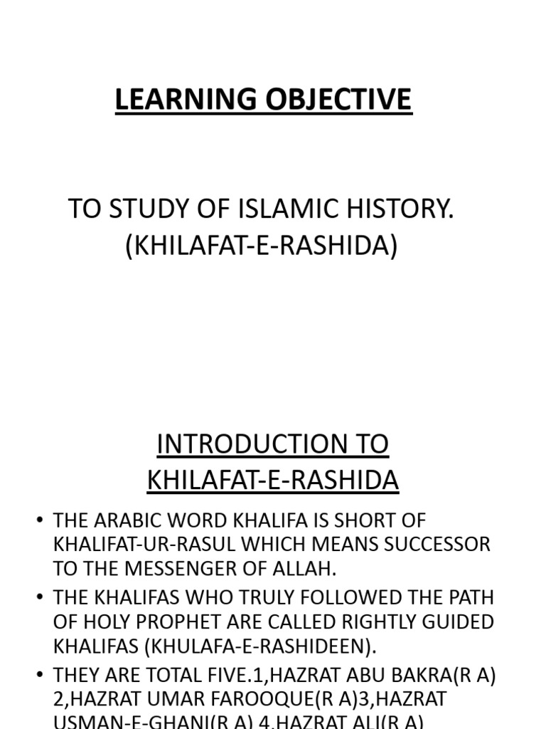 Lecture Islamic History | PDF | Caliphate | Umar