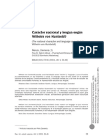 Carácter Nacional y Lengua Según Wilhelm Von Humboldt