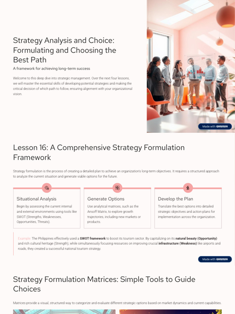 Strategic Management Framework Guide | PDF | Strategic Management ...