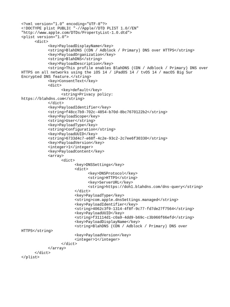 BlahDNS Configuration for DNS over HTTPS | PDF