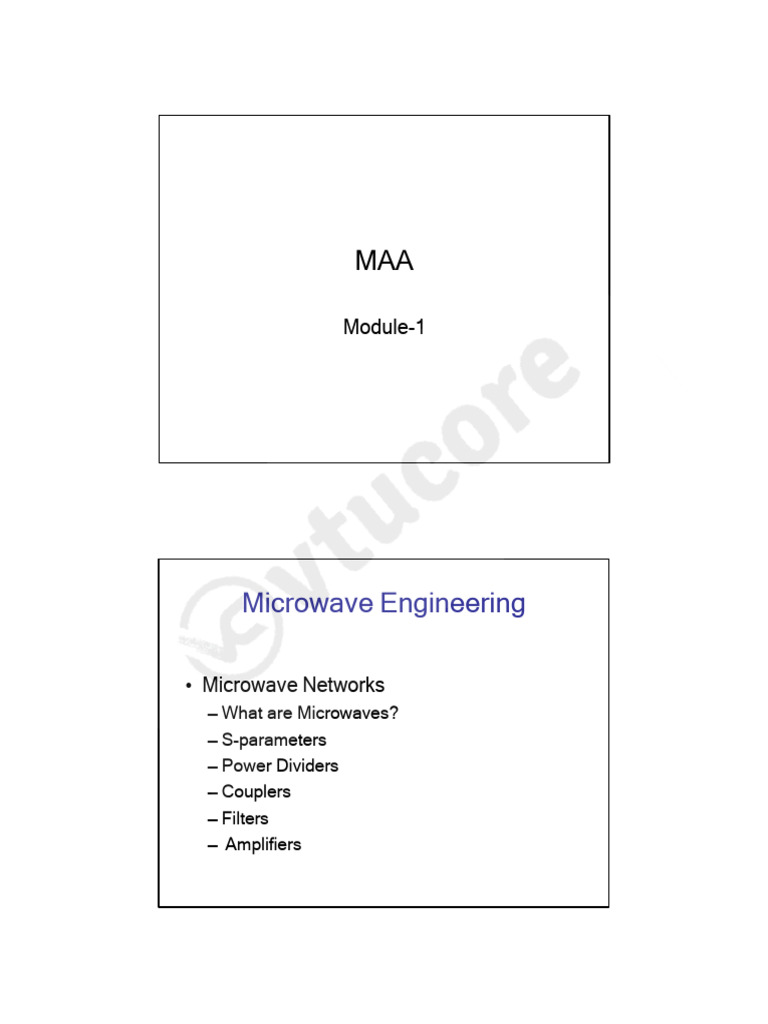 Microwave Engineering Fundamentals | PDF | Electronic Filter | Low Pass ...