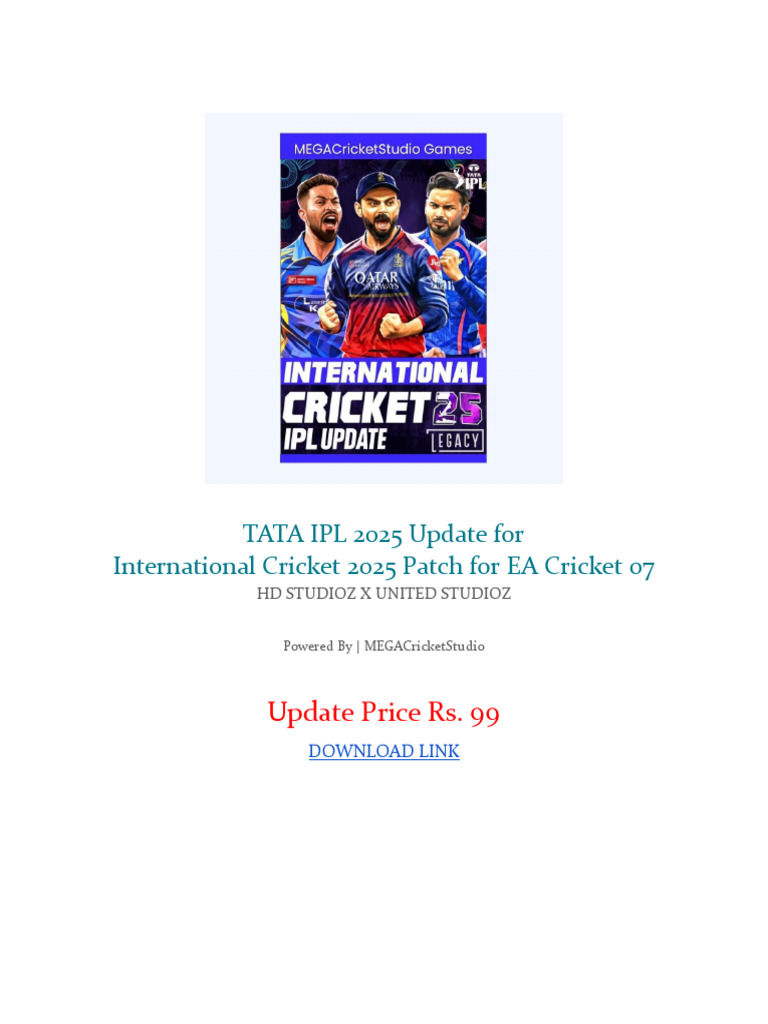 TATA IPL 2025 Update for EA Cricket 07 | PDF