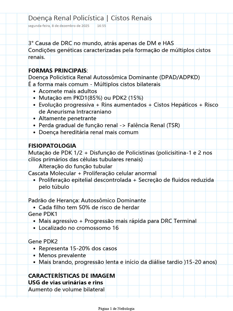 Doença Policística Renal: Causas e Diagnóstico | PDF | Rim | Doenças e ...