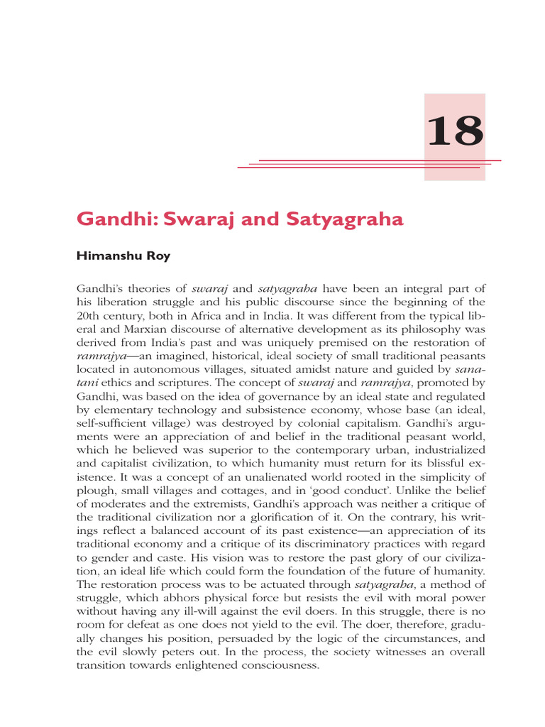 Gandhi's Swaraj and Satyagraha Explained | PDF