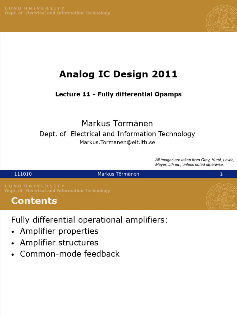 Fully Differential Opamps Overview | PDF | Operational Amplifier ...