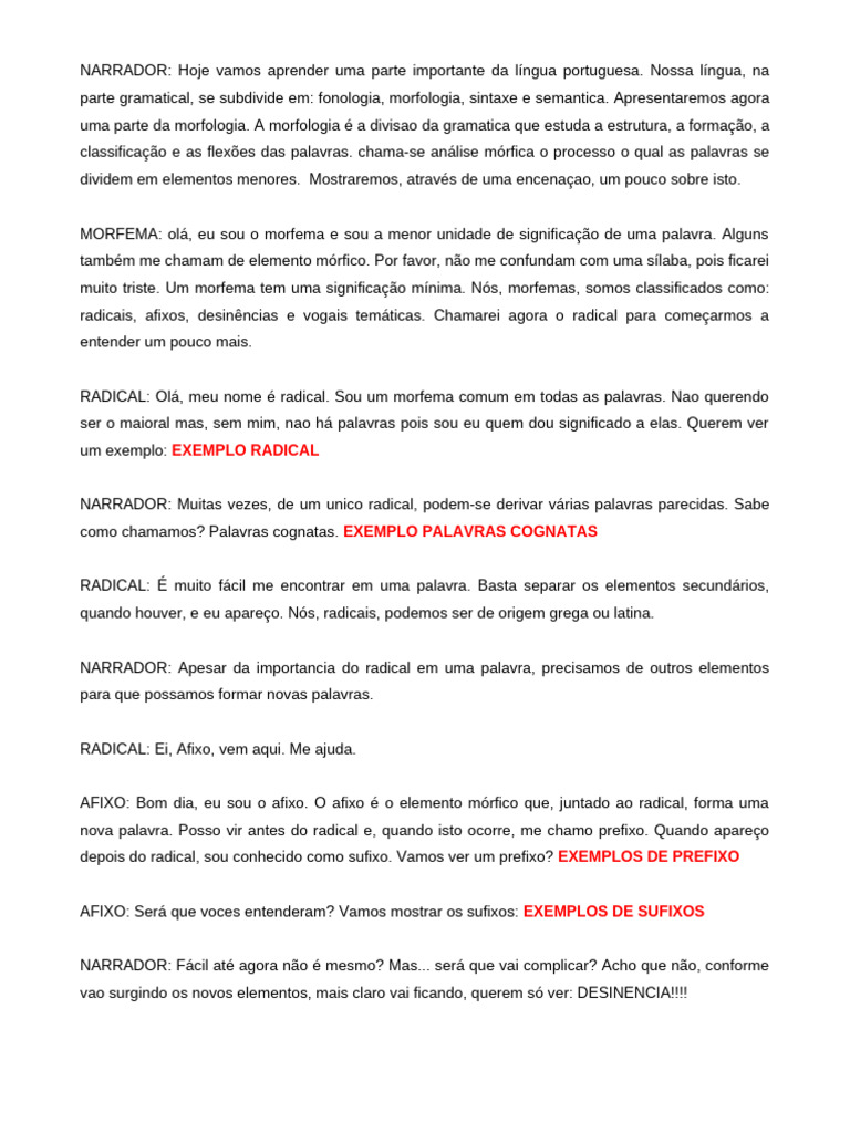 Introdução à Morfologia da Língua Portuguesa | PDF | Palavra ...