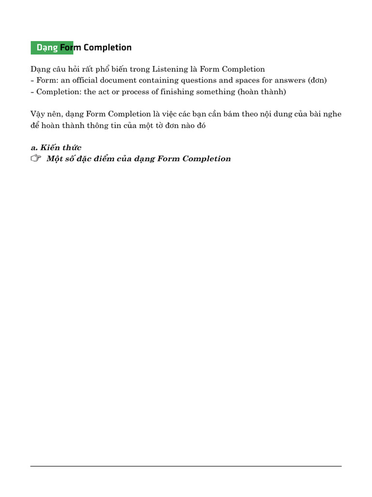 Form Completion | PDF