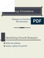 Strategy Formulation: Strategies For Growth and Diversification