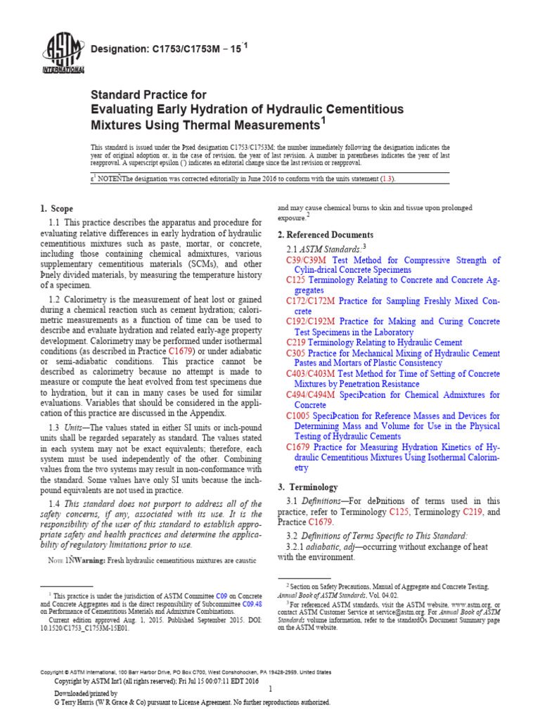 Evaluating Early Hydration of Cement | PDF | Concrete | Cement