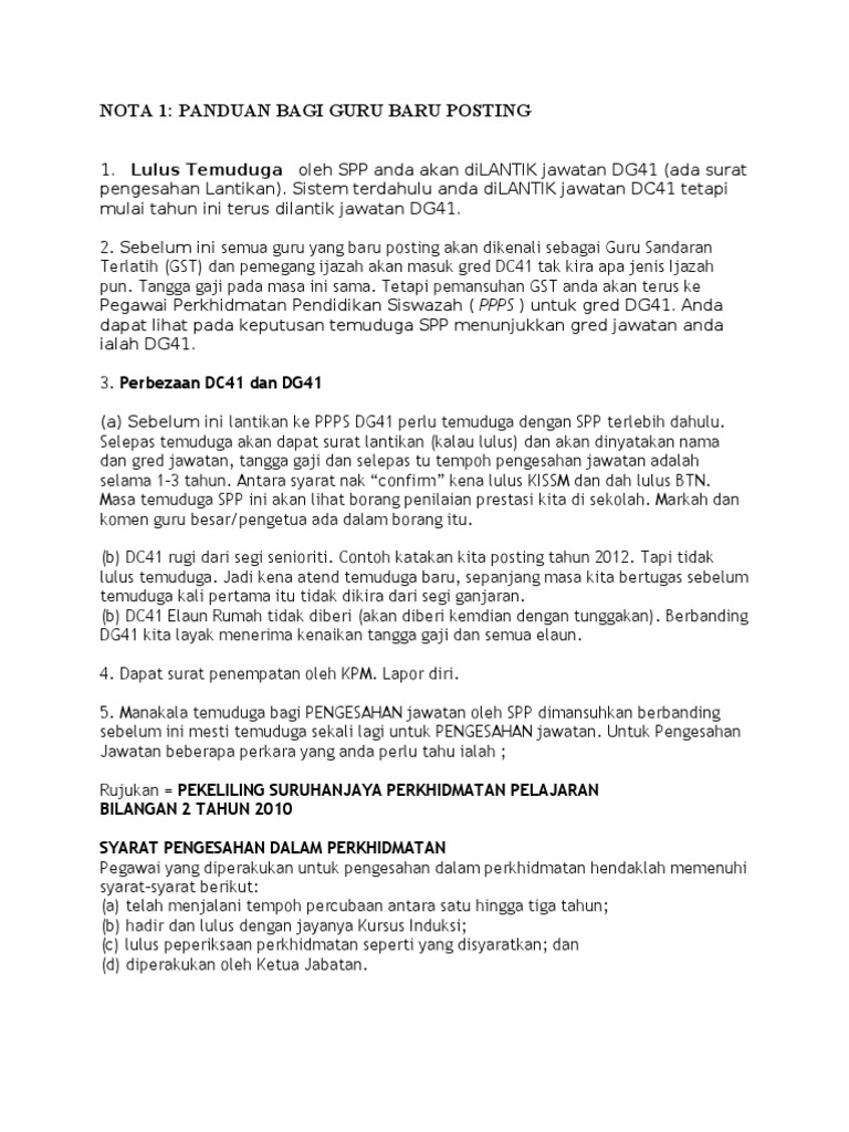 Panduan Bagi Guru Baru Posting Pdf