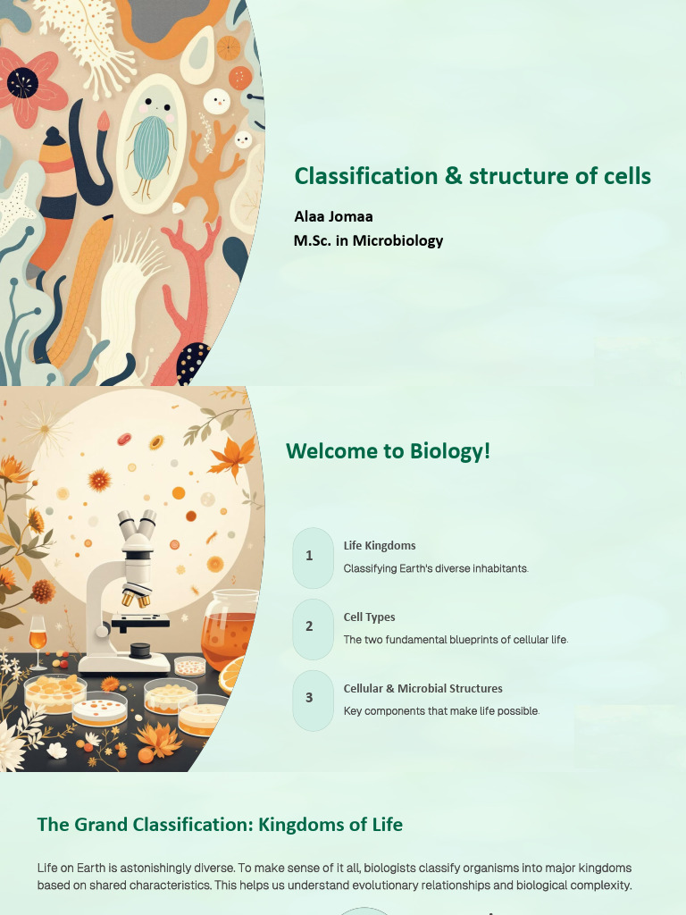 Cell Classification and Structures Guide | PDF | Cell (Biology ...