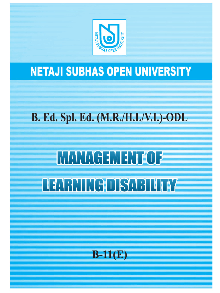 Management of Learning Disabilities Guide | PDF | Learning Disability ...