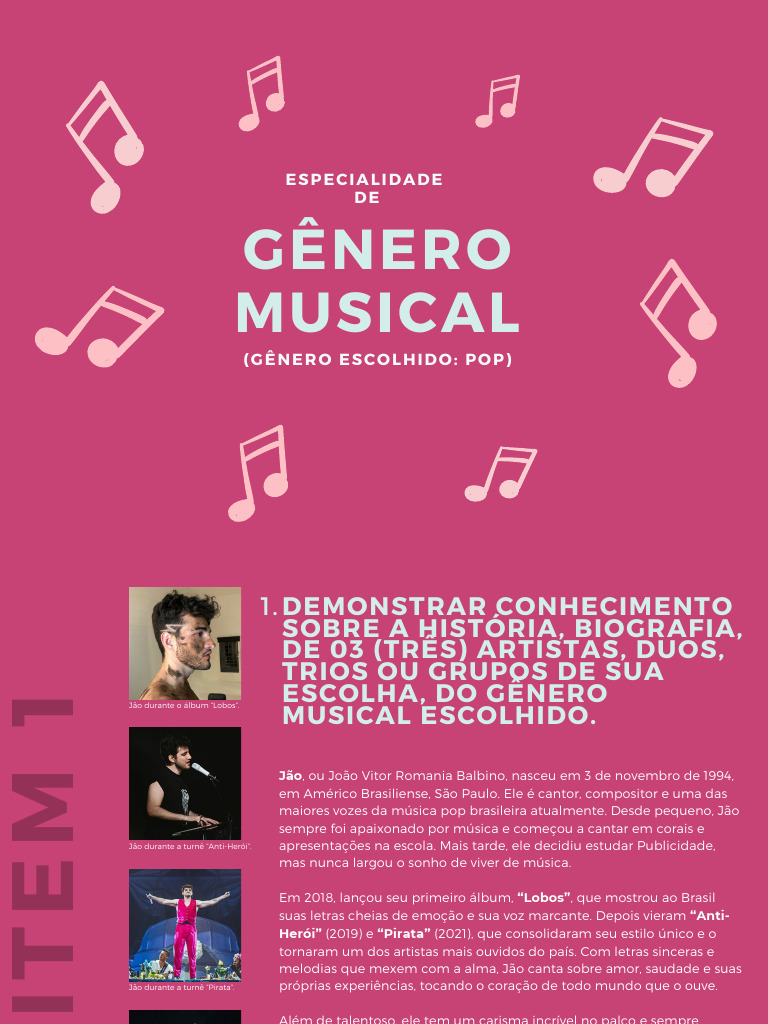 Biografias de Artistas Pop Brasileiros | PDF | Música popular | Música pop