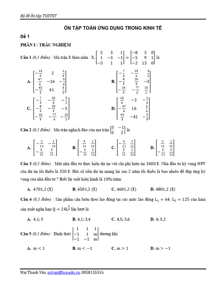 De on tap moi 1 | PDF