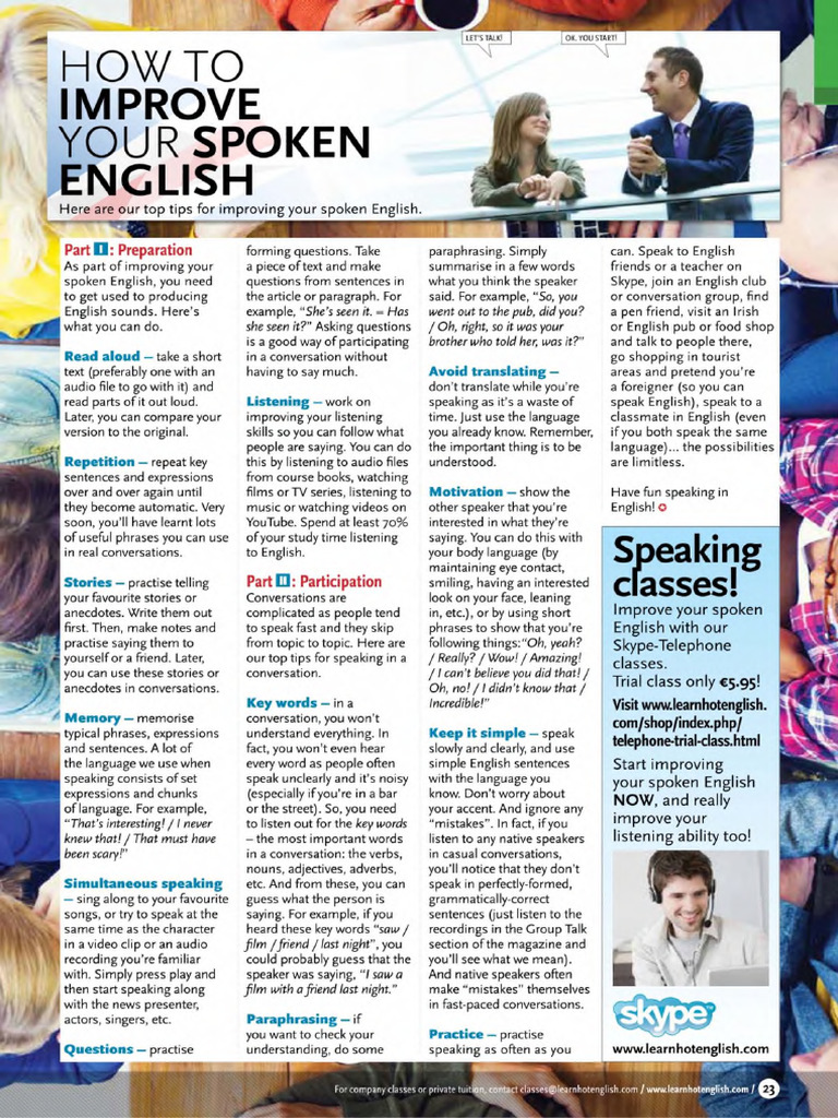 How To Improve Your Spoken English | PDF