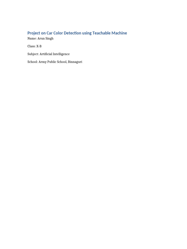 Car Color Detection with AI Model | PDF | Artificial Intelligence ...