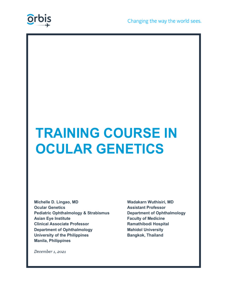 Ocular Genetics Training Course Overview | PDF | Genetics | Ophthalmology