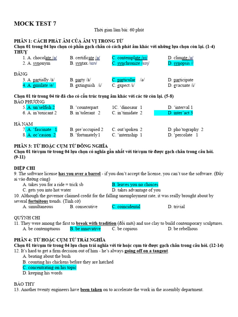 Mock Test 7 (Cnn) - Ss-2 | PDF | Chronic Pain