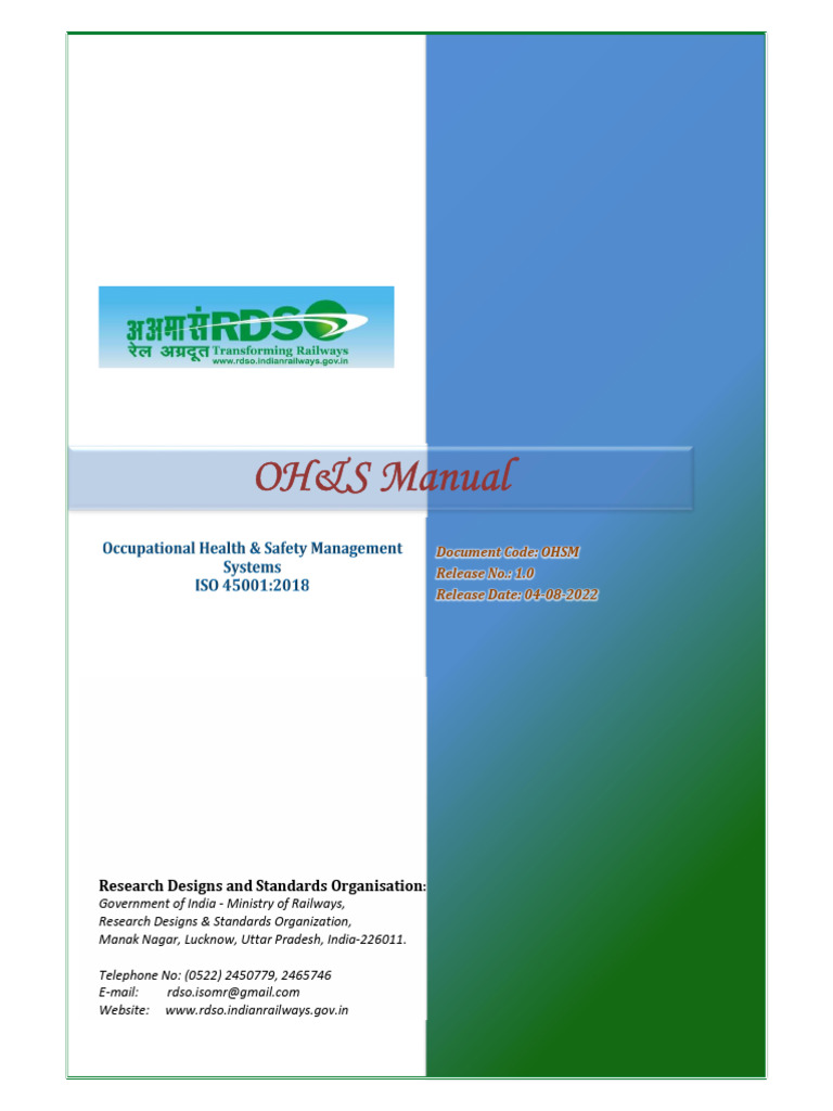 OH&S Manual for RDSO Compliance | PDF | Ventilation (Architecture ...