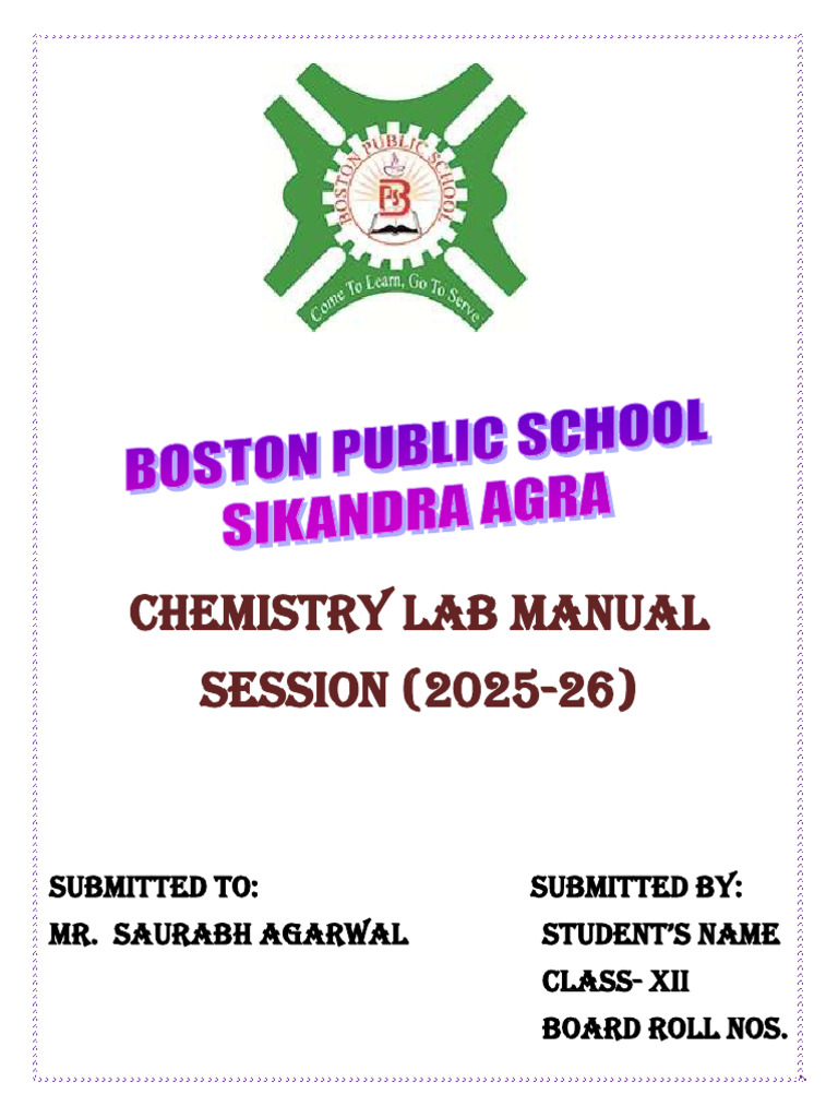 Chemistry Lab Manual 2025-26 | PDF