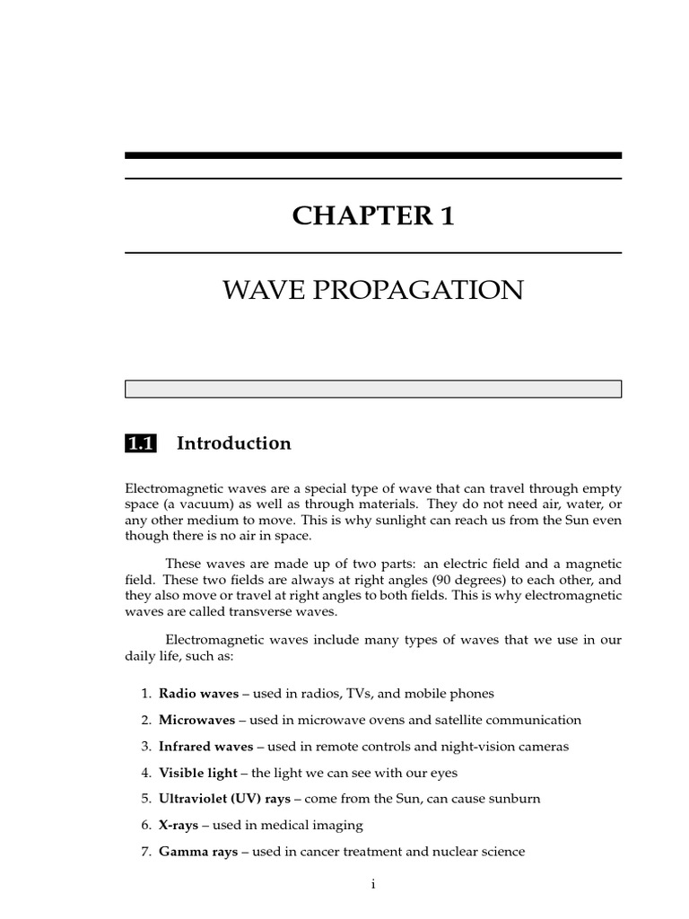 Electromagnetic Wave Propagation Basics | PDF | Waves | Electromagnetic ...