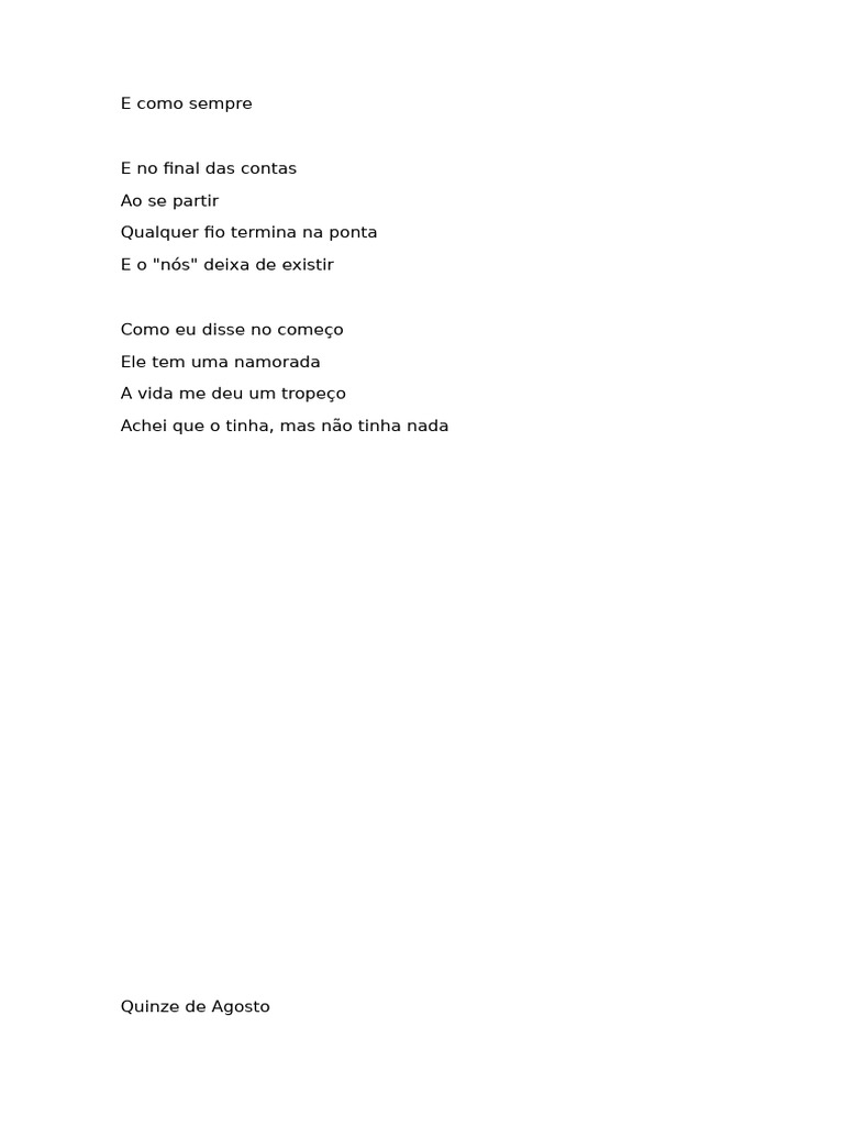 Poema sobre amor e desilusão | PDF | Amor | Dor