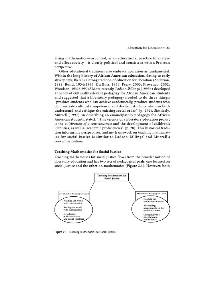 Edem 325 - Reading 8 - Teaching Mathematics For Social Justice | PDF