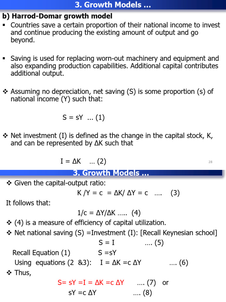 Harrod-Domar vs. Solow Growth Models | PDF | Economies | Economic ...