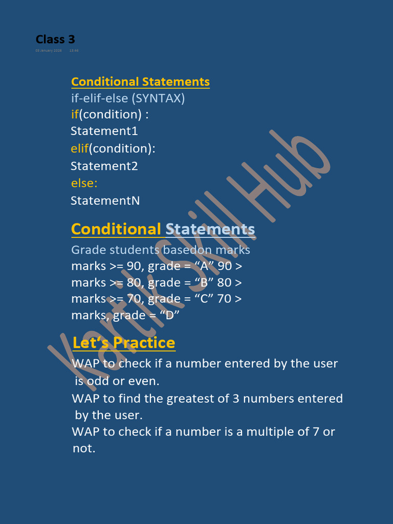 Conditional Statements in Python | PDF