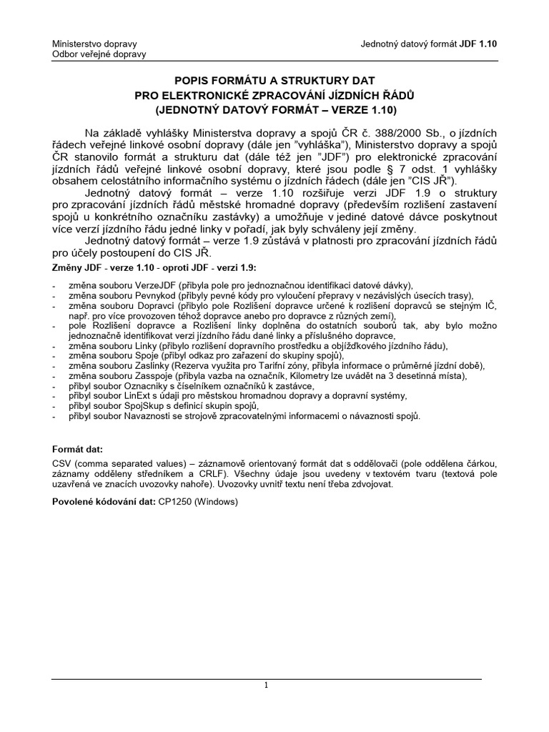 Jednotný Datový Formát JDF 1.10 | PDF